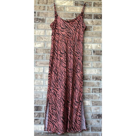 ANTHROPOLOGIE Elyse Midi Dress Tiger Stripe XL Animal Print Safari Vintage Edge - Picture 6 of 13